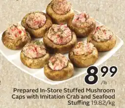 Sobeys Prepared In-Store Stuffed Mushroom Caps with Imitation Crab and Seafood Stuffing offer