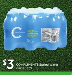 Sobeys COMPLIMENTS Spring Water offer
