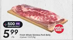 Sobeys Fresh Whole Skinless Pork Belly offer