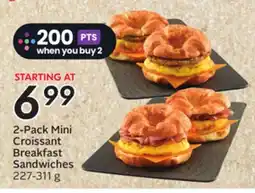 Sobeys 2-Pack Mini Croissant Breakfast Sandwiches offer