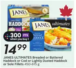 Sobeys ULTIMATES Breaded or Battered Haddock or Cod or Lightly Dusted Haddock or Sole Fillets offer