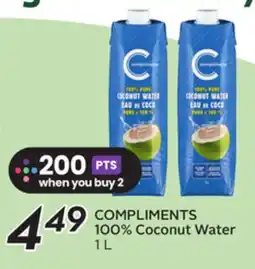 Sobeys COMPLIMENTS 100% Coconut Water offer