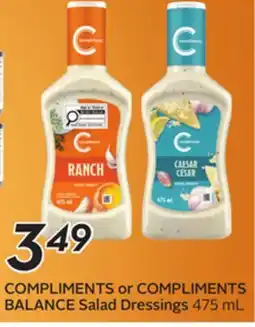 Sobeys COMPLIMENTS or COMPLIMENTS BALANCE Salad Dressings offer