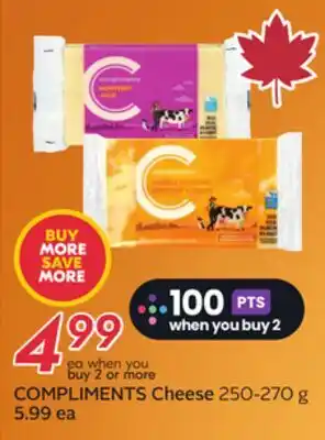 Sobeys COMPLIMENTS Cheese offer