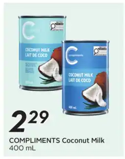 Sobeys COMPLIMENTS Coconut Milk offer