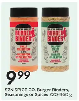 Sobeys SZN SPICE CO. Burger Binders, Seasonings or Spices offer