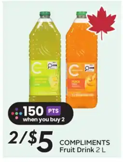 Sobeys COMPLIMENTS Fruit Drink offer