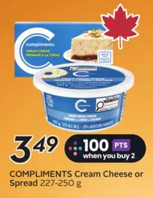 Sobeys COMPLIMENTS Cream Cheese or Spread offer