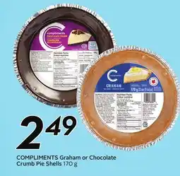Sobeys COMPLIMENTS Graham or Chocolate Crumb Pie Shells offer