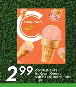 Sobeys COMPLIMENTS Ice Cream Cones or Cuplets offer
