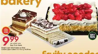 Sobeys Single Layer Shortcakes or Real Cream Layer Cakes offer