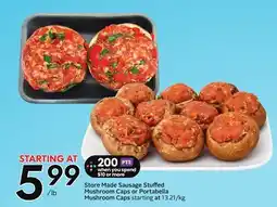 Sobeys Store Made Sausage Stuffed Mushroom Caps or Portabella Mushroom Caps offer