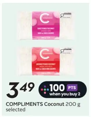 Sobeys COMPLIMENTS Coconut offer