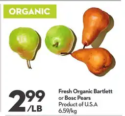 Longo's Fresh Organic Bartlett or Bosc Pears offer