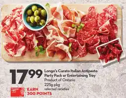 Longo's Longo's Curato Italian Antipasto Party Pack or Entertaining Tray offer
