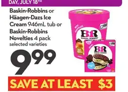 Longo's Baskin-Robbins or Häagen-Dazs Ice Cream 946mL tub or Baskin-Robbins Novelties offer