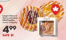 Longo's Longo's Cherry or Cherry and Lemon Filled Danishes offer