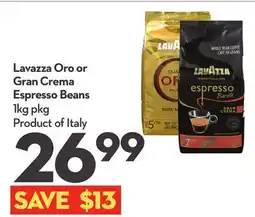 Longo's Lavazza Oro or Gran Crema Espresso Beans offer