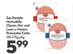 Longo's San Daniele Mortadella Classic, Hot and Lean or Mastro Prosciutto Cotto offer