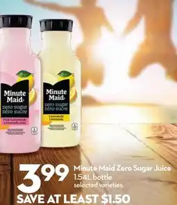 Longo's Minute Maid Zero Sugar Juice offer