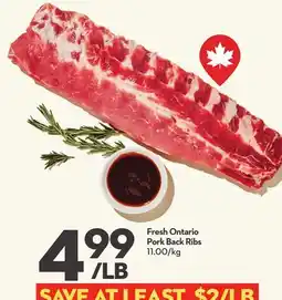 Longo's Fresh Ontario Pork Back Ribs offer