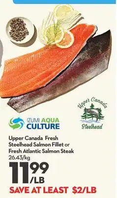 Longo's Upper Canada Fresh Steelhead Salmon Fillet or Fresh Atlantic Salmon Steak offer