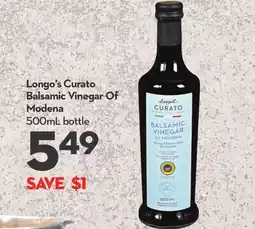 Longo's Longo's Curato Balsamic Vinegar Of Modena offer