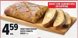 Metro FRONT STREET BAKERY RUSTIC CIABATTA BREAD offer
