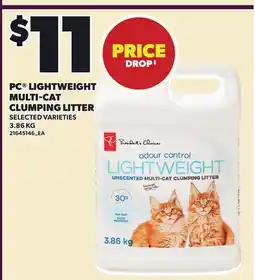 Loblaws PC LIGHTWEIGHT MULTI-CAT CLUMPING LITTER offer
