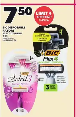 Loblaws BIC DISPOSABLE RAZORS, 2-8'S offer