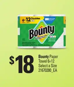 Loblaws BOUNTY PAPER TOWEL, 6=12 offer
