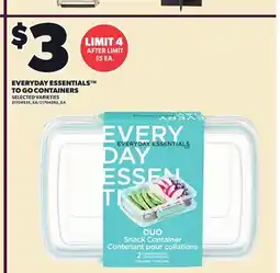 Loblaws EVERYDAY ESSENTIALS TO GO CONTAINERS offer