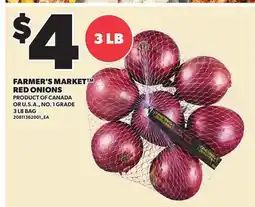 Loblaws FARMER'S MARKET RED ONIONS, 3 LB BAG offer