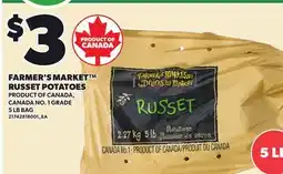 Loblaws FARMER'S MARKET RUSSET POTATOES, 5 LB BAG offer