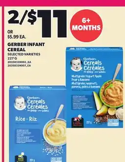 Loblaws GERBER INFANT CEREAL offer