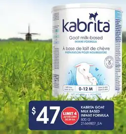 Loblaws KABRITA GOAT MILK BASED INFANT FORMULA offer