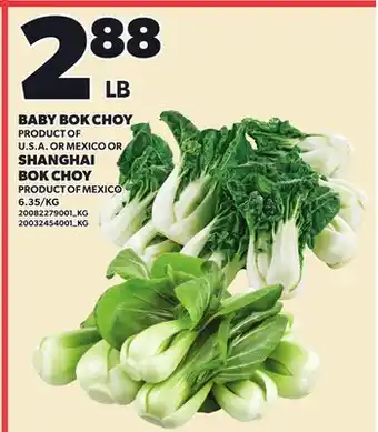 Loblaws BABY BOK CHOY OR SHANGHAI BOK CHOY offer