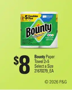 Loblaws BOUNTY PAPER TOWEL, 2=5 offer