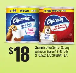 Loblaws CHARMIN ULTRA SOFT OR STRONG BATHROOM TISSUE, 12=48 rolls offer