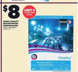 Loblaws XEROX VITALITY MULTIPURPOSE PRINTER PAPER, 8.5 X 11 500 SHEETS offer