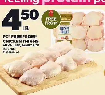 Loblaws PC FREE FROM CHICKEN THIGHS offer
