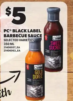 Loblaws PC BLACK LABEL BARBECUE SAUCE offer