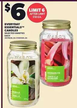 Loblaws EVERYDAY ESSENTIALS CANDLES offer