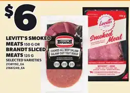 Loblaws LEVITT'S SMOKED MEATS, 150 G OR BRANDT SLICED MEATS, 125 G offer