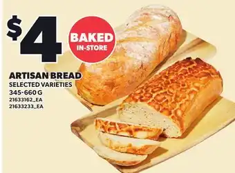 Loblaws ARTISAN BREAD offer