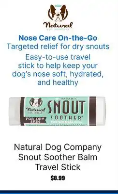 Ren’s Pets Depot Natural Dog Company Snout Soother Balm Travel Stick offer