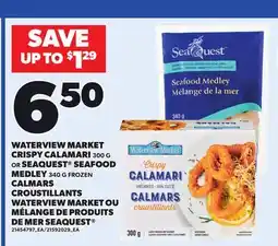 Independent Grocer WATERVIEW MARKET CRISPY CALAMARI 300 G OR SEAQUEST SEAFOOD MEDLEY 340 G FROZEN offer