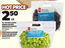 Independent Grocer PC EXTRA LARGE GREEN OR RED SEEDLESS GRAPES offer