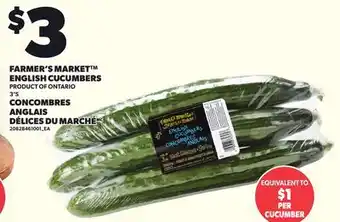 Independent Grocer FARMER'S MARKET ENGLISH CUCUMBERS offer
