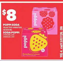 Independent Grocer POPPI SODA offer